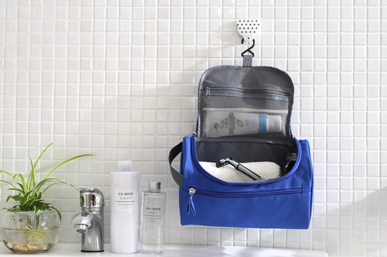 Hangable travel toiletry bag